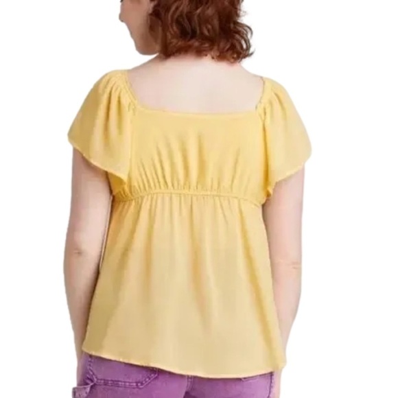 Wild Fable Yellow Flutter Top (Sz M) - Picture 8 of 12